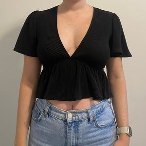 Urban Outfitters v-neck peplum top - size small